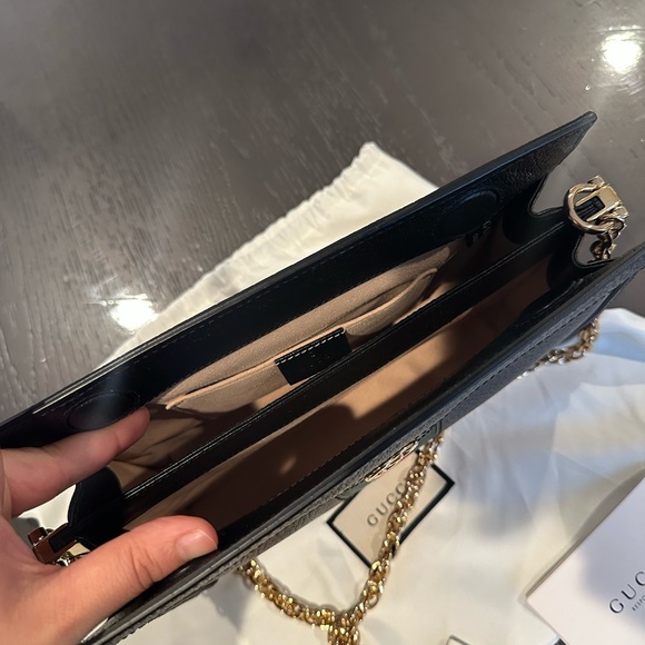 Gucci Ophidia Small Web Shoulder Bag Black Leather - Picture 10 of 17